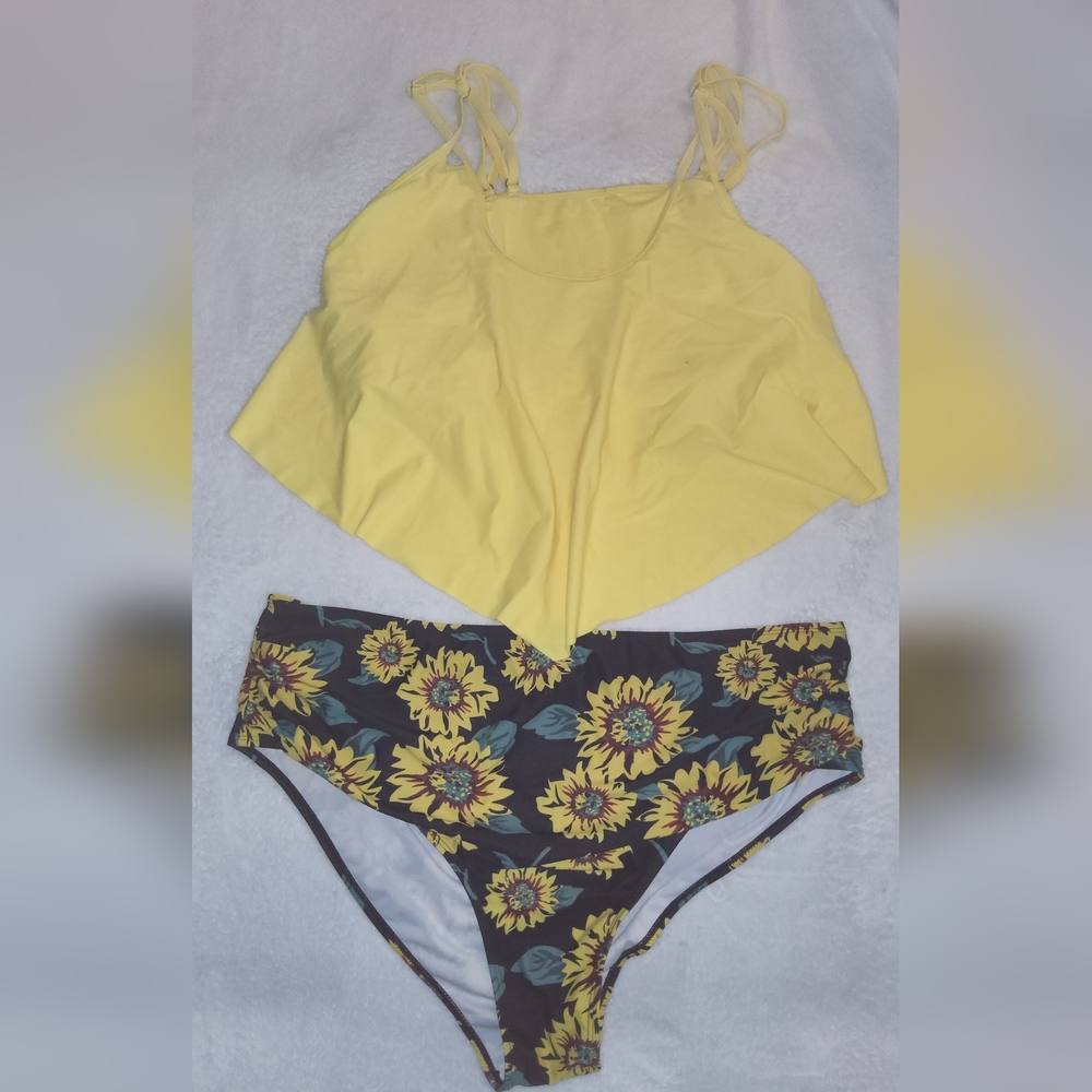 Yellow and Black Sunflower Bikini